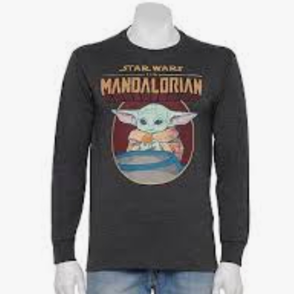 Star Wars The Mandalorian "The Child" Graphic Long Sleeve Tee - Charcoal
